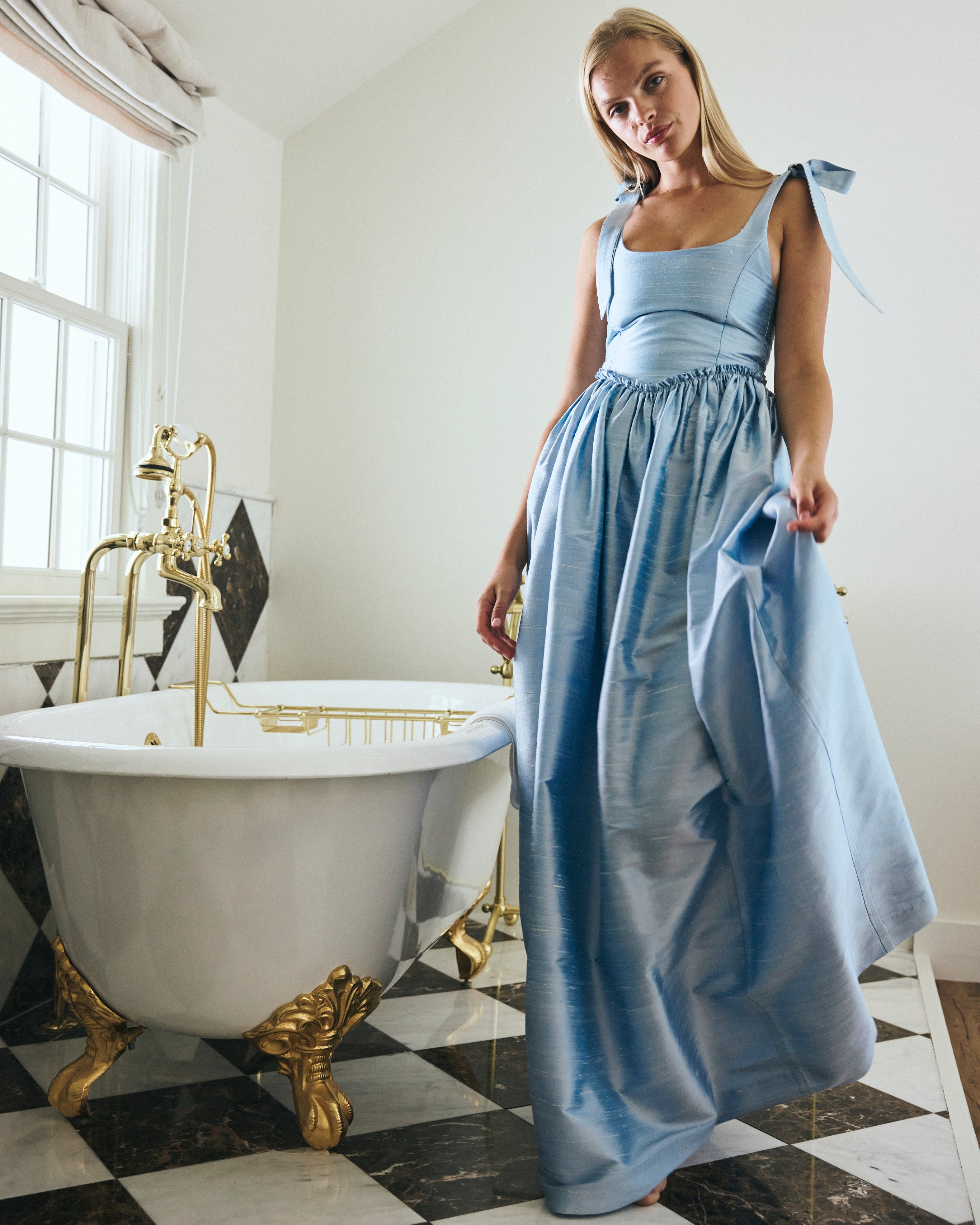 Marie Dress in Powder Blue