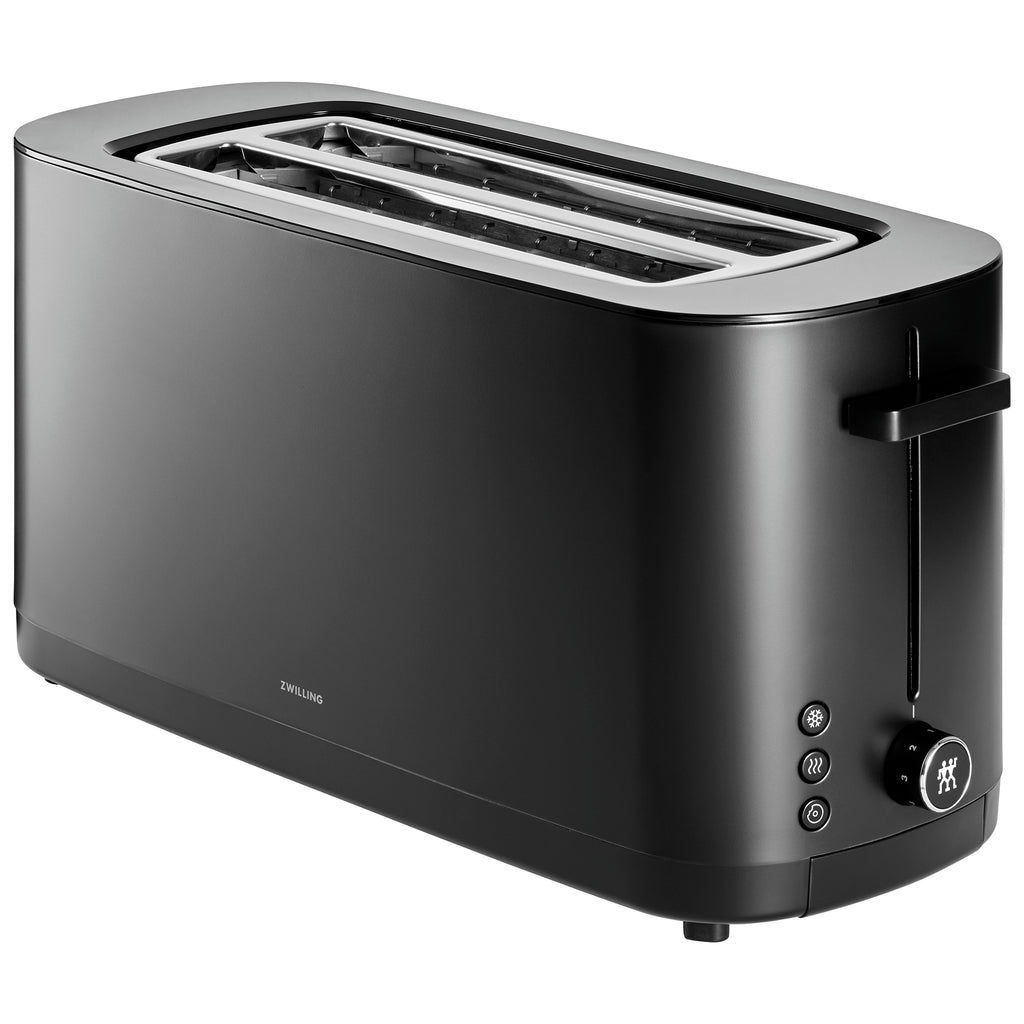 Enfinigy, 4-Slice Long Slot Toaster, Extra Wide 1.5" Slots for Bagels and Toast, Black