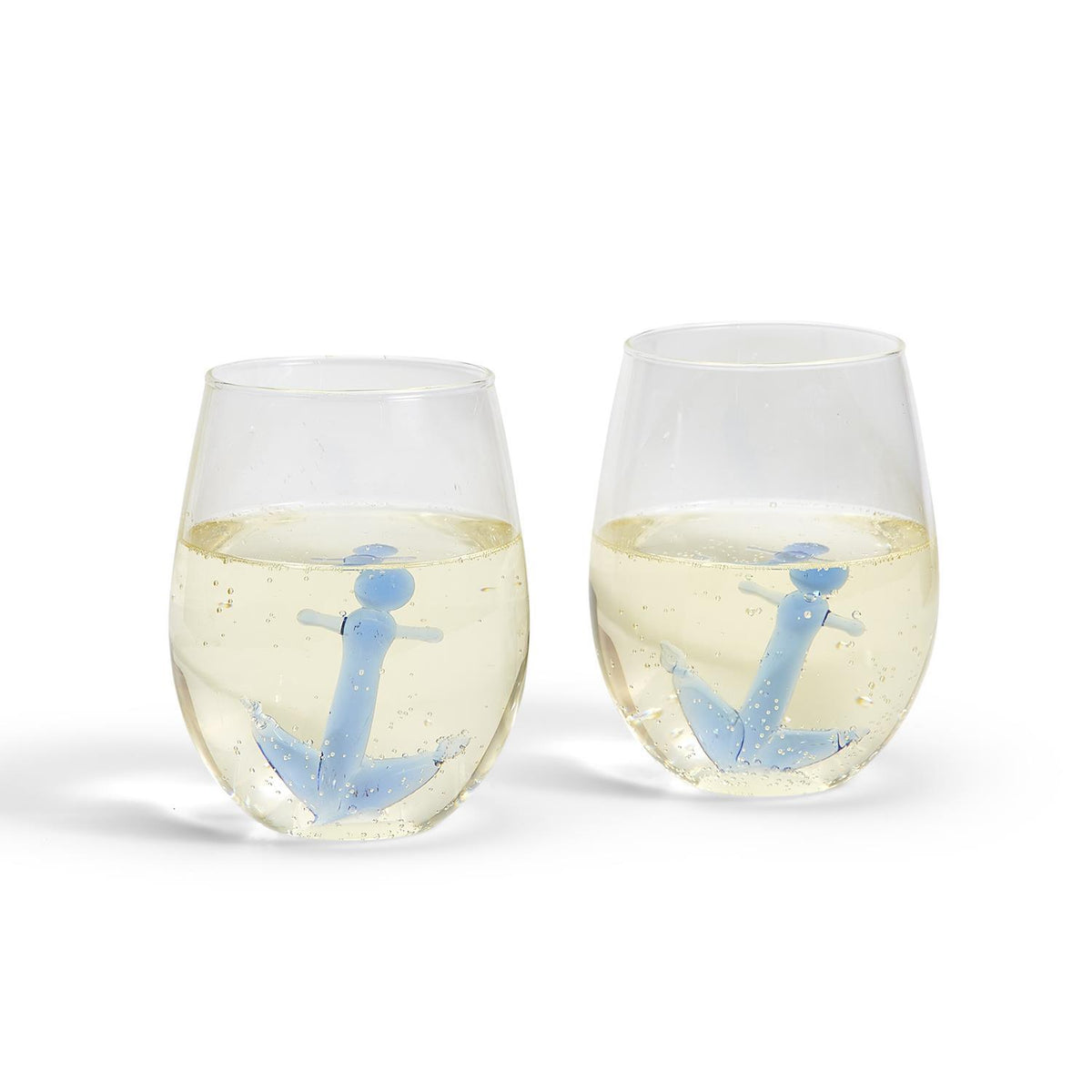 Anchors Away Stemless Wine Glass