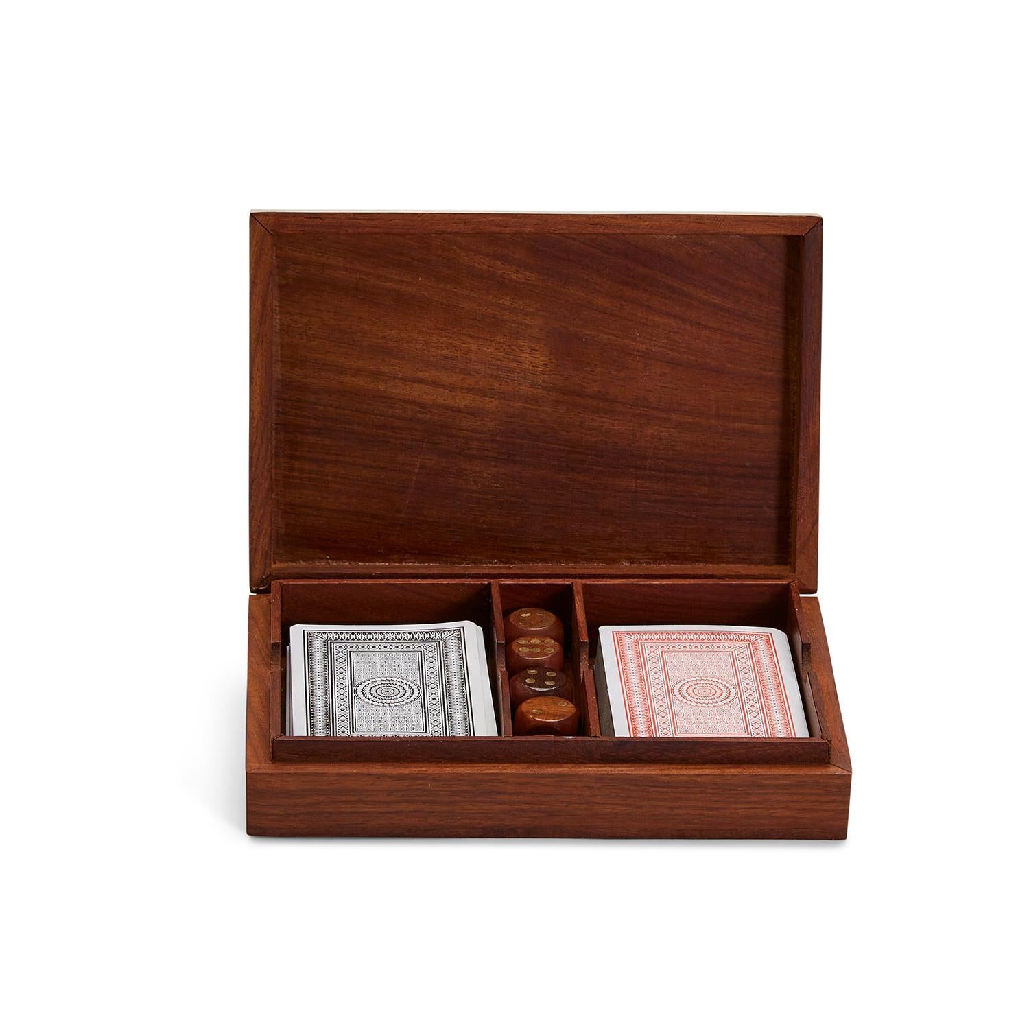 Wood Crafted Playing Card/Dice Game Set