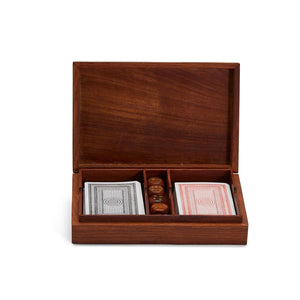 Wood Crafted Playing Card/Dice Game Set