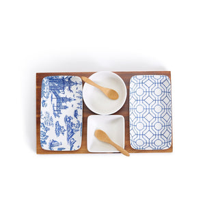 Chinoiserie Tidbits and Tapas Serving Set, Set of 7