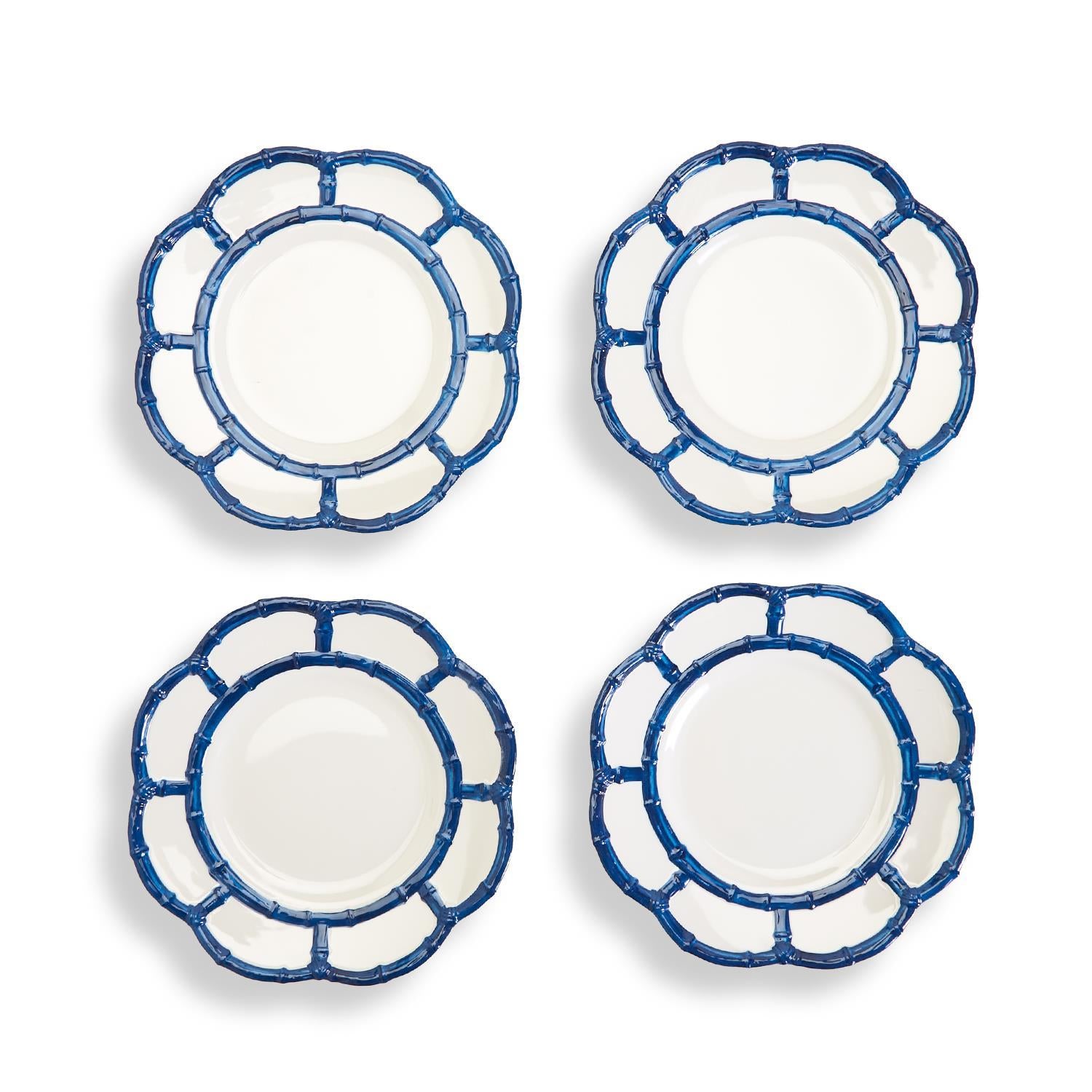 Blue Bamboo Touch Salad / Dessert Plate, Set of 4