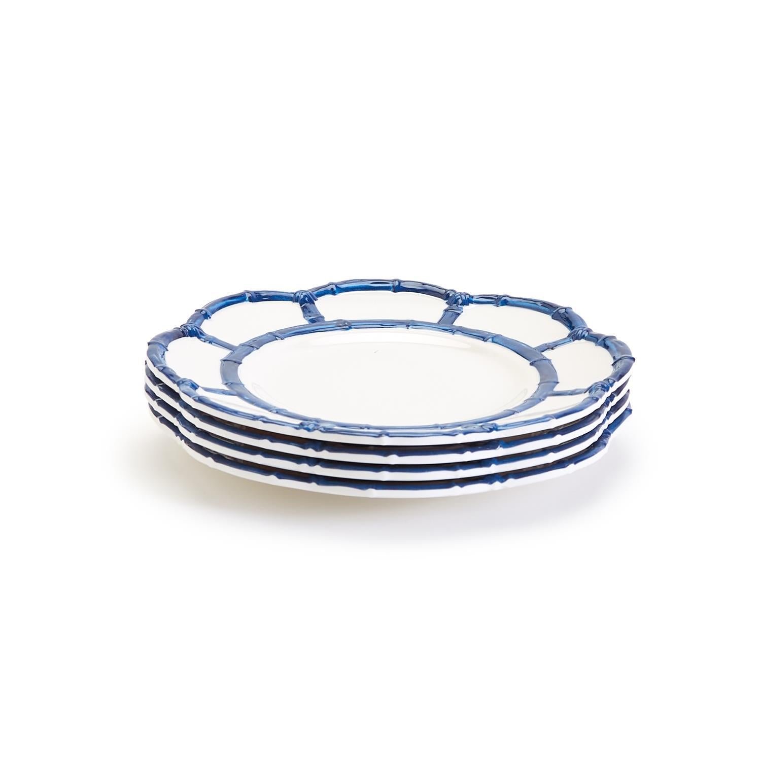 Blue Bamboo Touch Salad / Dessert Plate, Set of 4