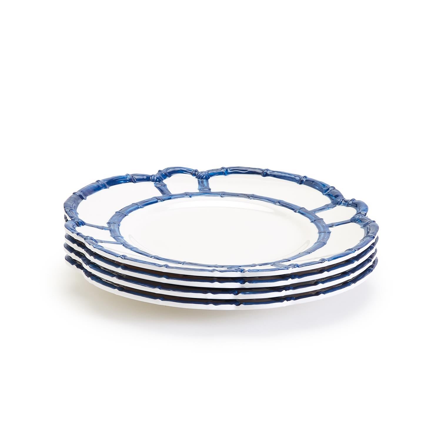 Blue Bamboo Touch Dinner Plate, Set of 4