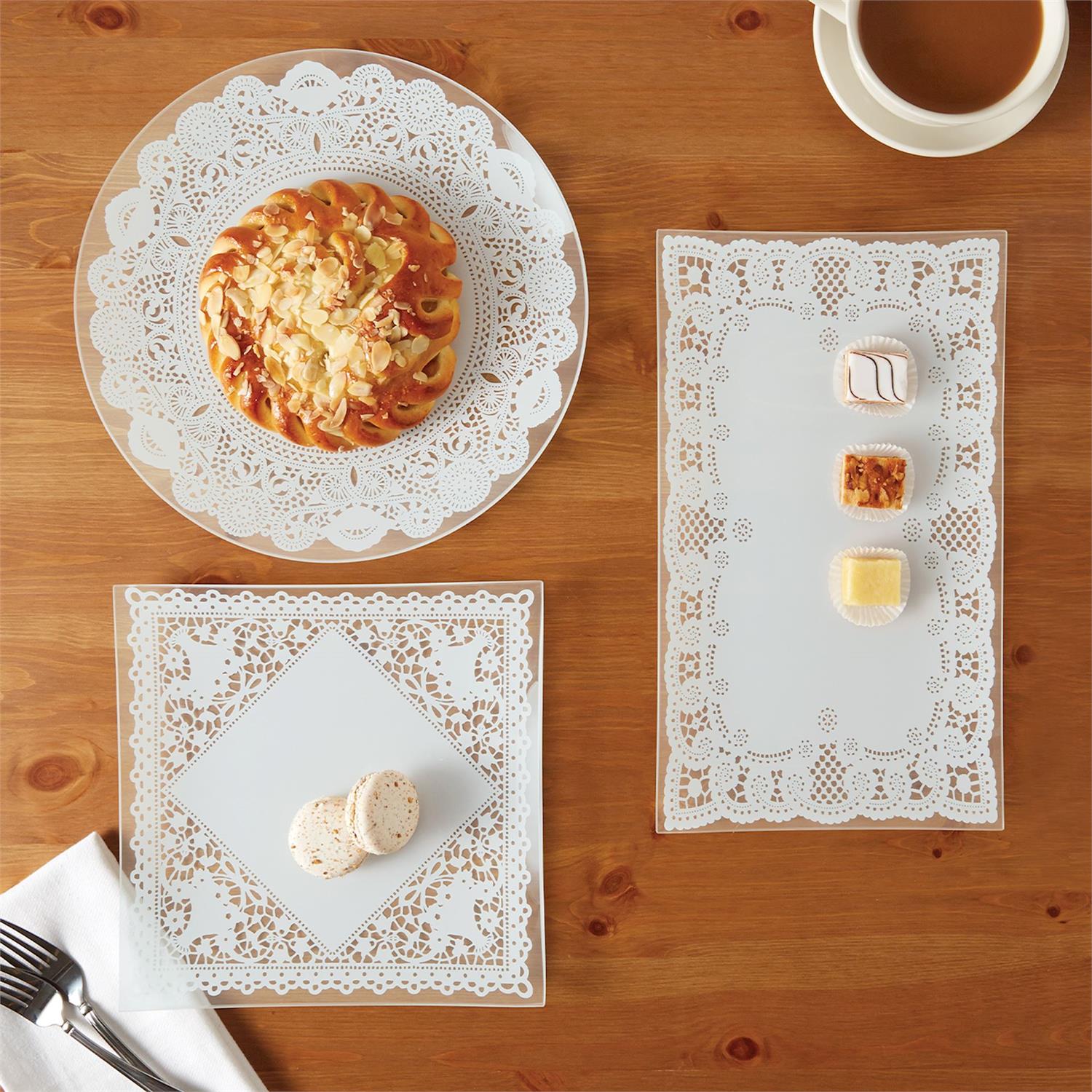 Doily Delight Platters, Set of 3