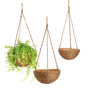 Rice Nut Weave Round Hanging Basket, Set of 3