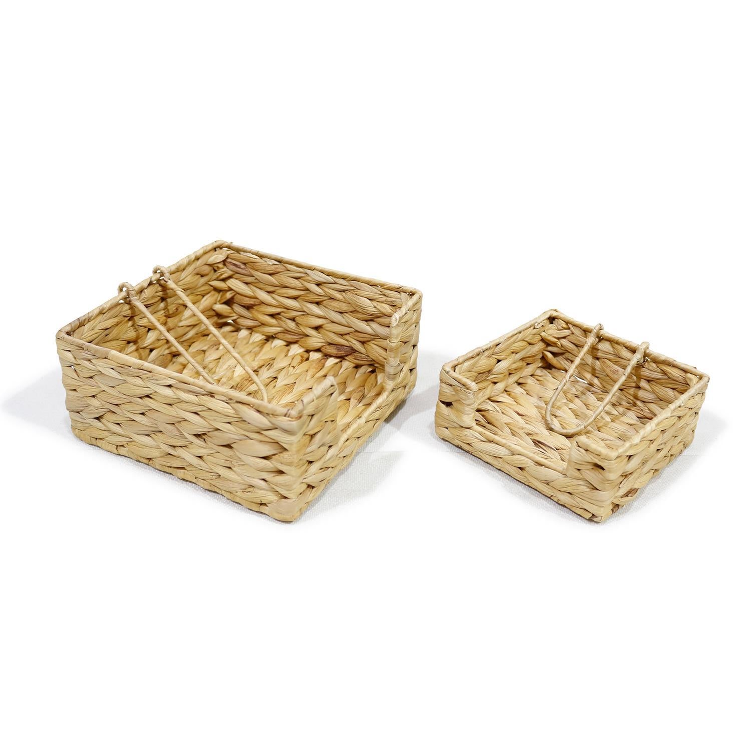 Water Hyacinth Lunch Napkin Holder, Set of 2