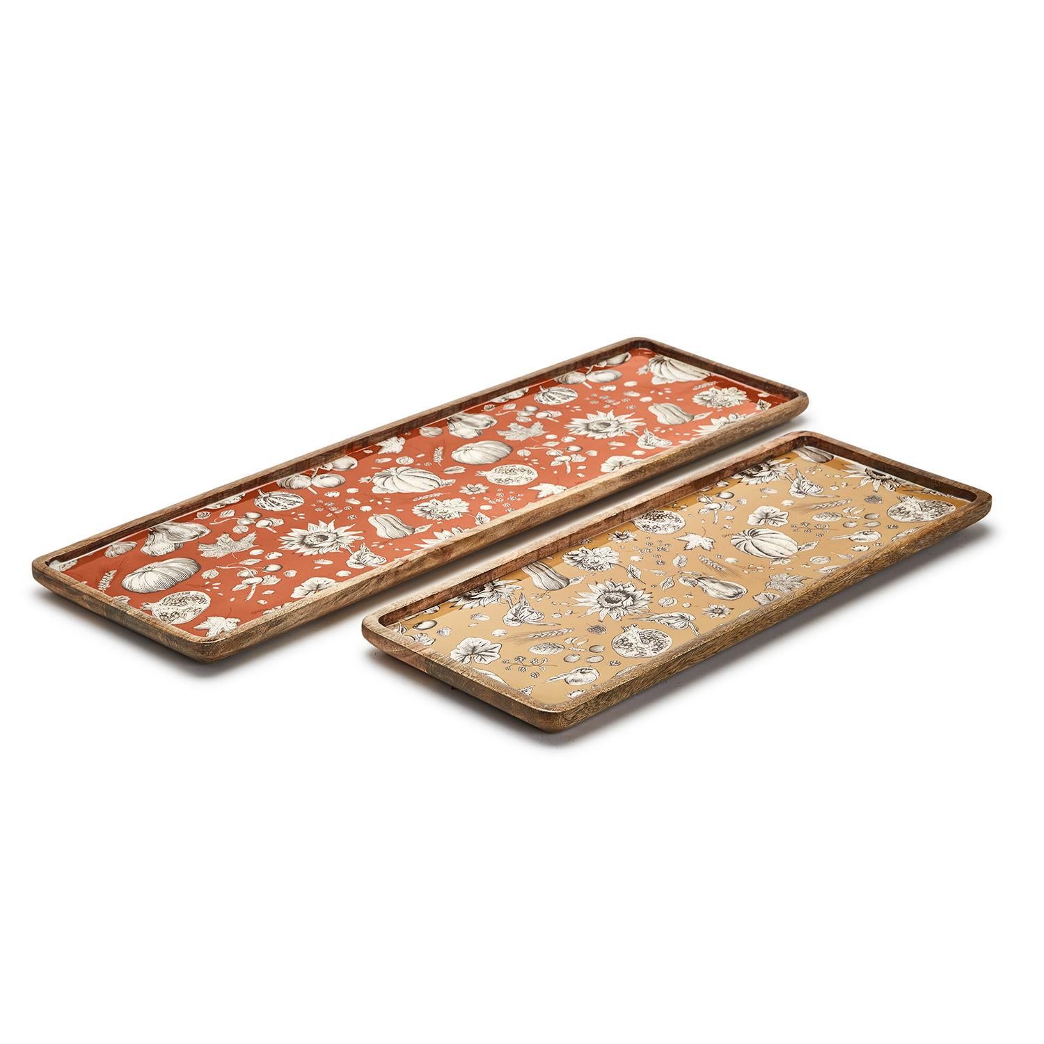 Autumn Soiree Hand-Crafted Long Rectangular Serving Tray/Platter