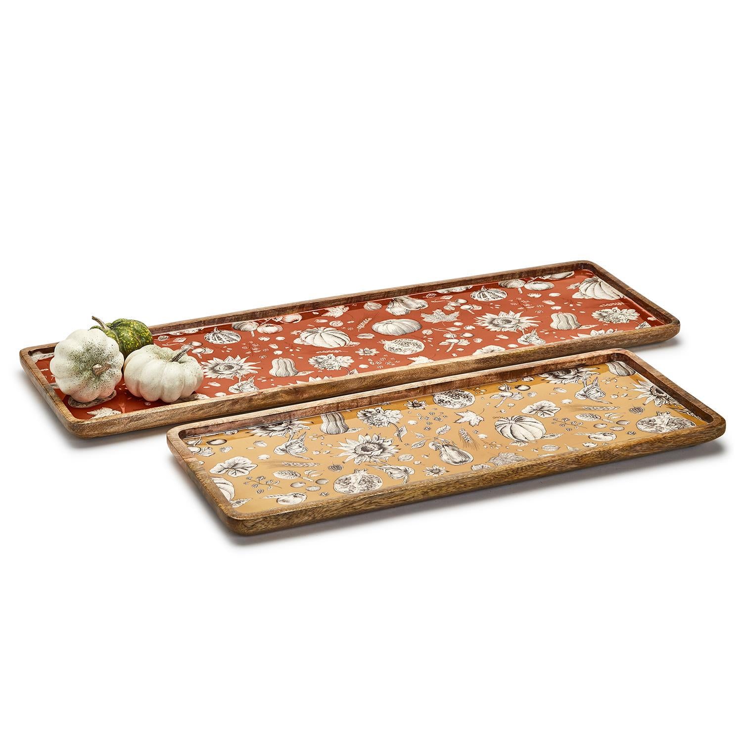 Autumn Soiree Hand-Crafted Long Rectangular Serving Tray/Platter