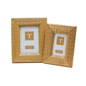 Woven Reeds Cane Photo Frames, Set of 2