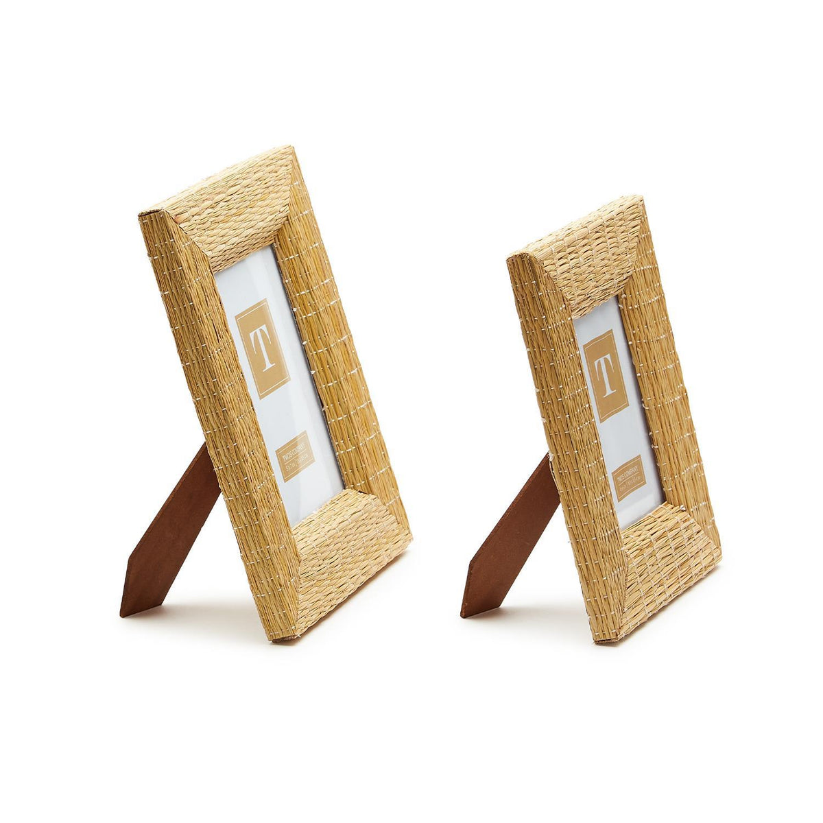 Woven Reeds Cane Photo Frames, Set of 2