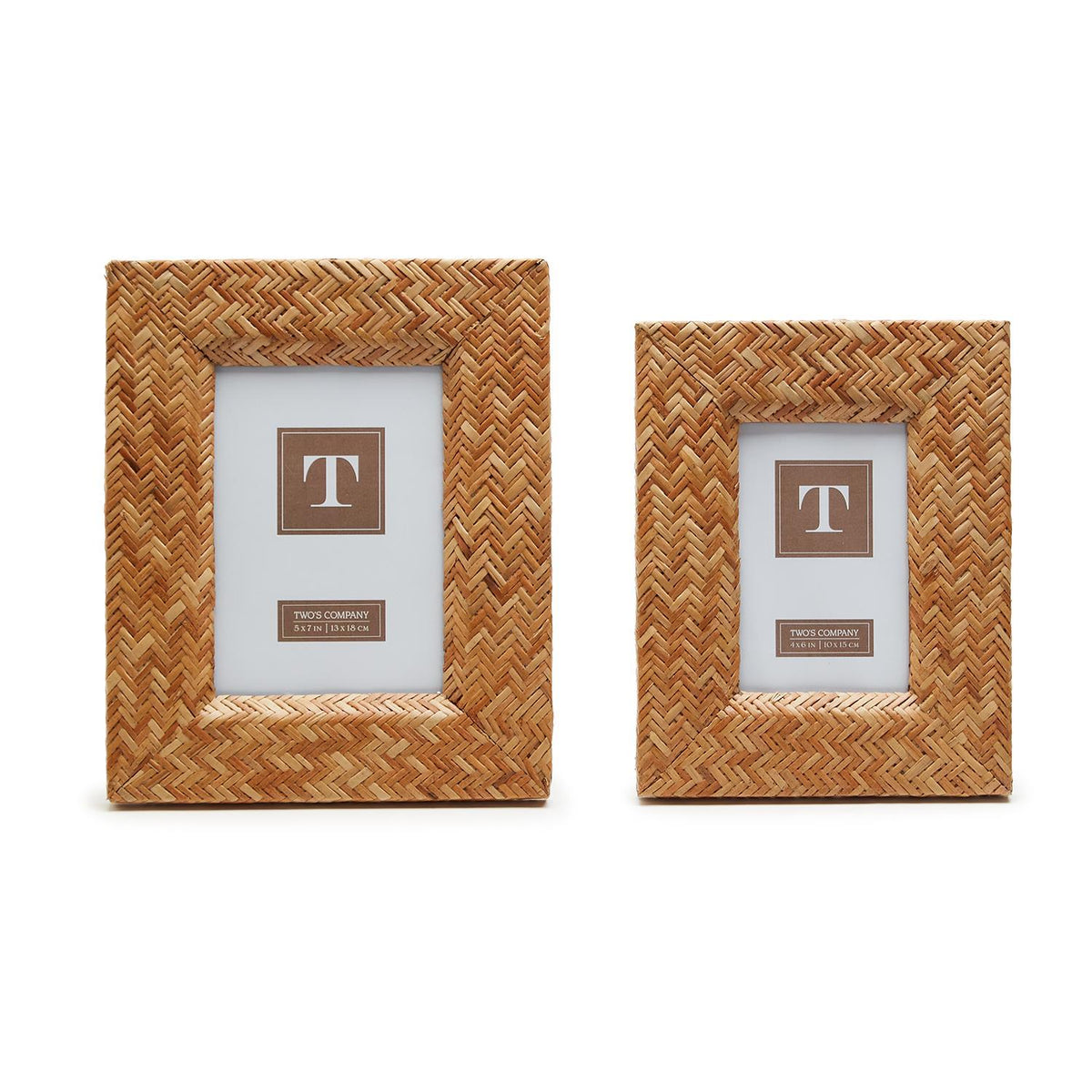 Woven Cane Photo Frame, Set of 2