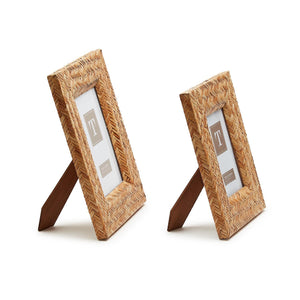 Woven Cane Photo Frame, Set of 2