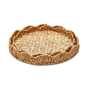 Scalloped Edge Round Tray in, Set of 2