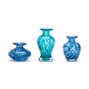 Blue Glass Bottle, Set of 3