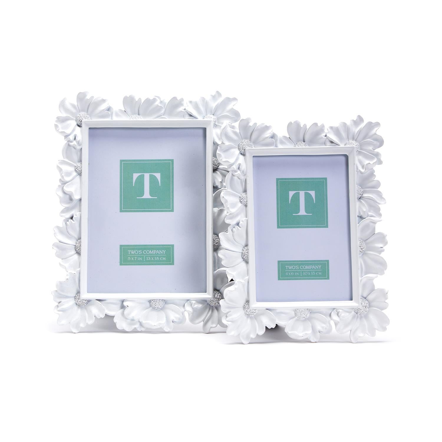 White Daisy Photo Frame, Set of 2