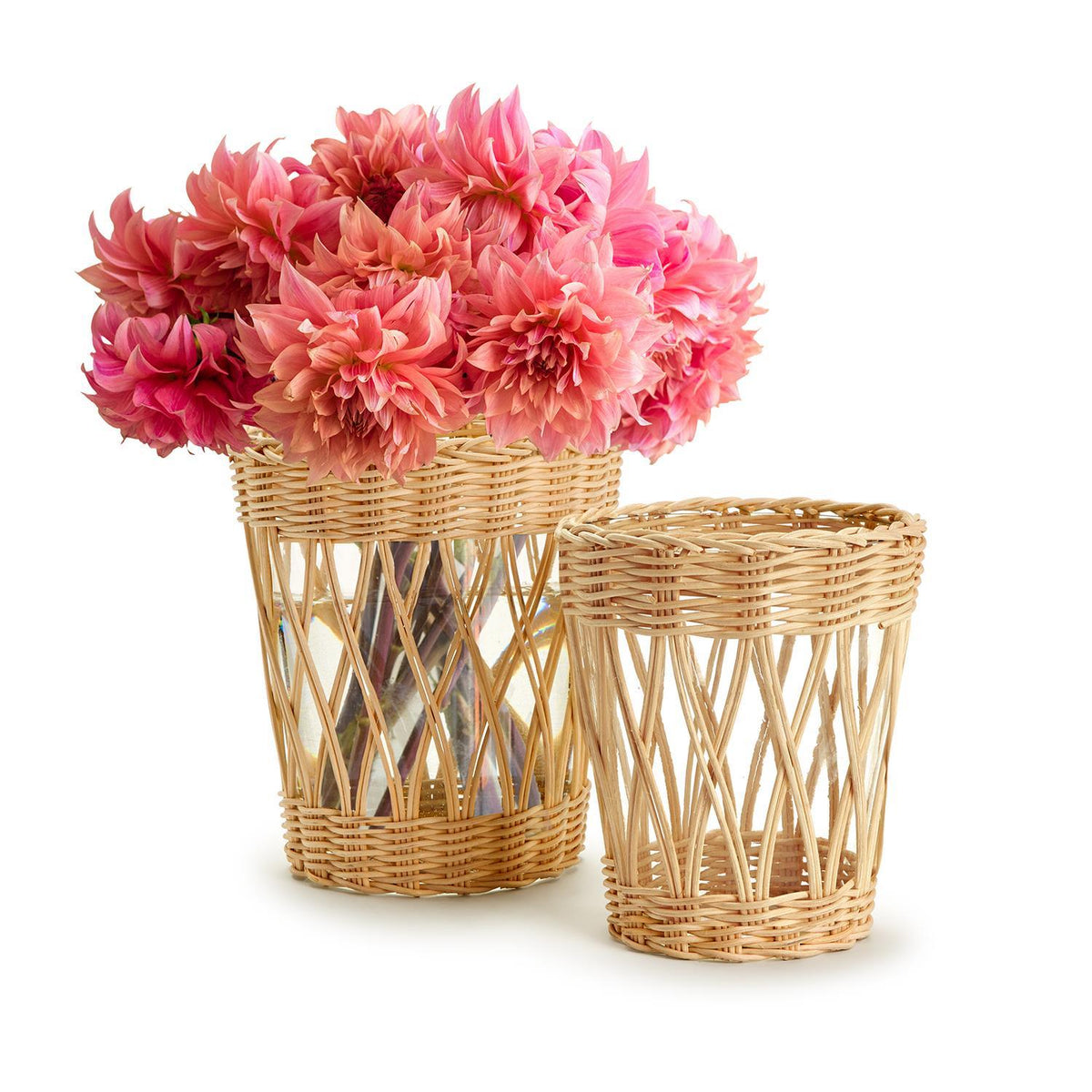 Wicker Vases, Set of 2