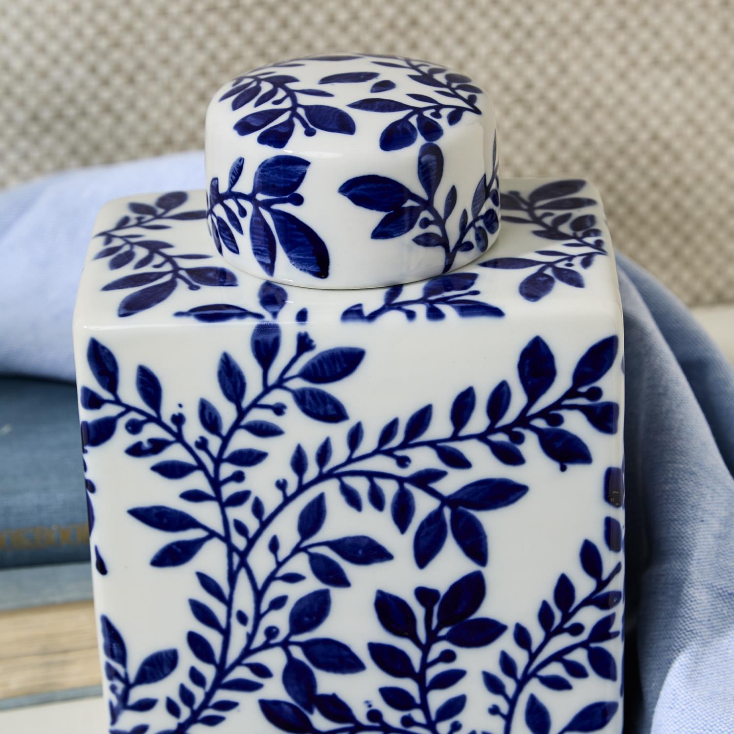 Blue and White Chinoiserie Tea Jars, Set of 2