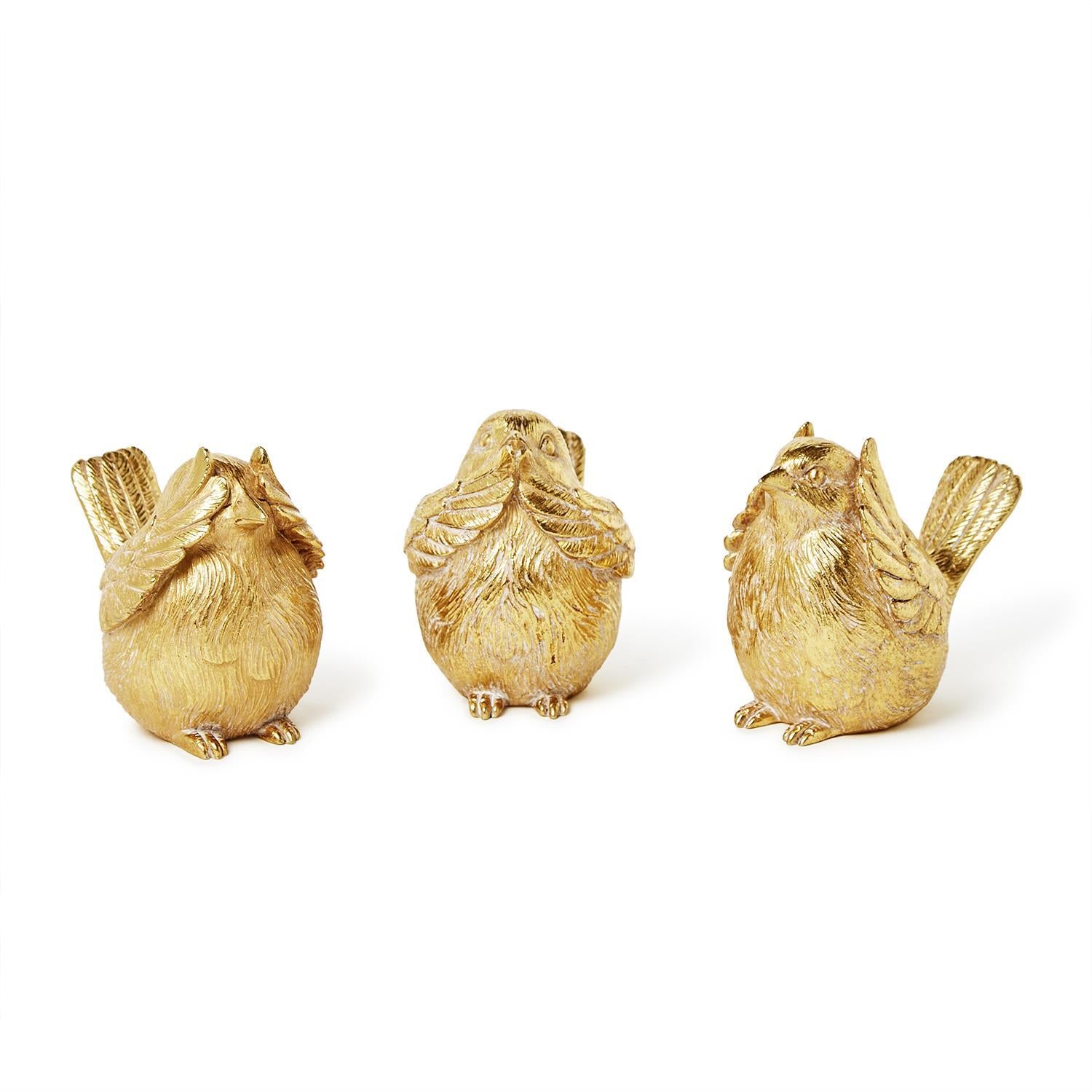 Gold Bird Decor, Set of 3