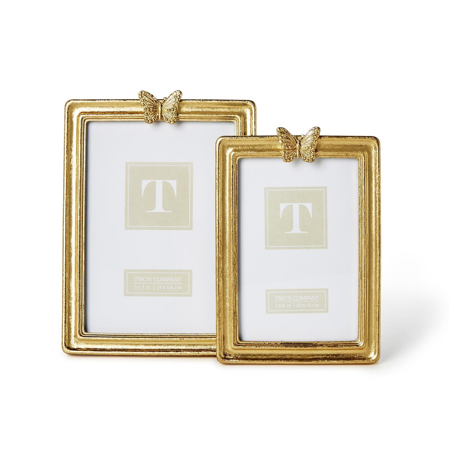 Golden Butterfly Photo Frame, Set of 2