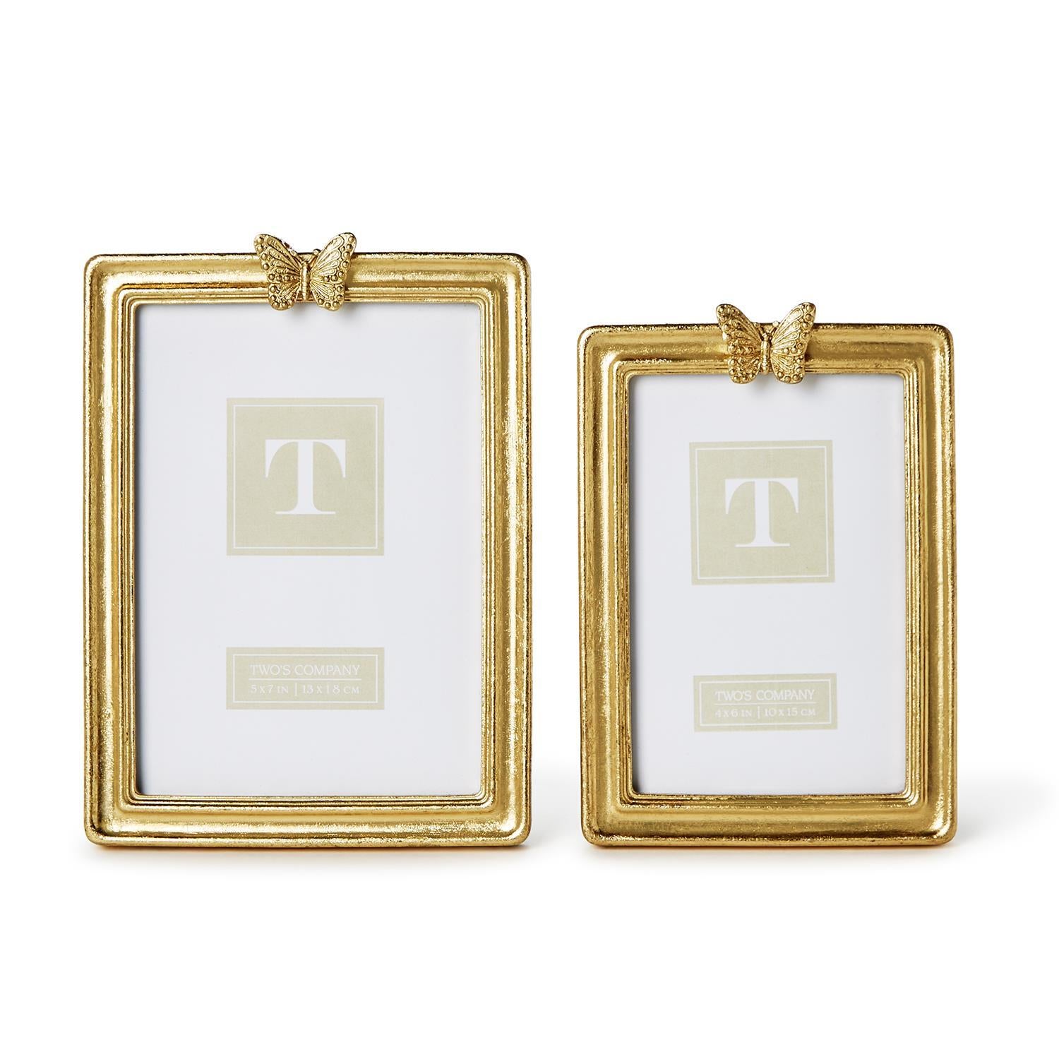 Golden Butterfly Photo Frame, Set of 2