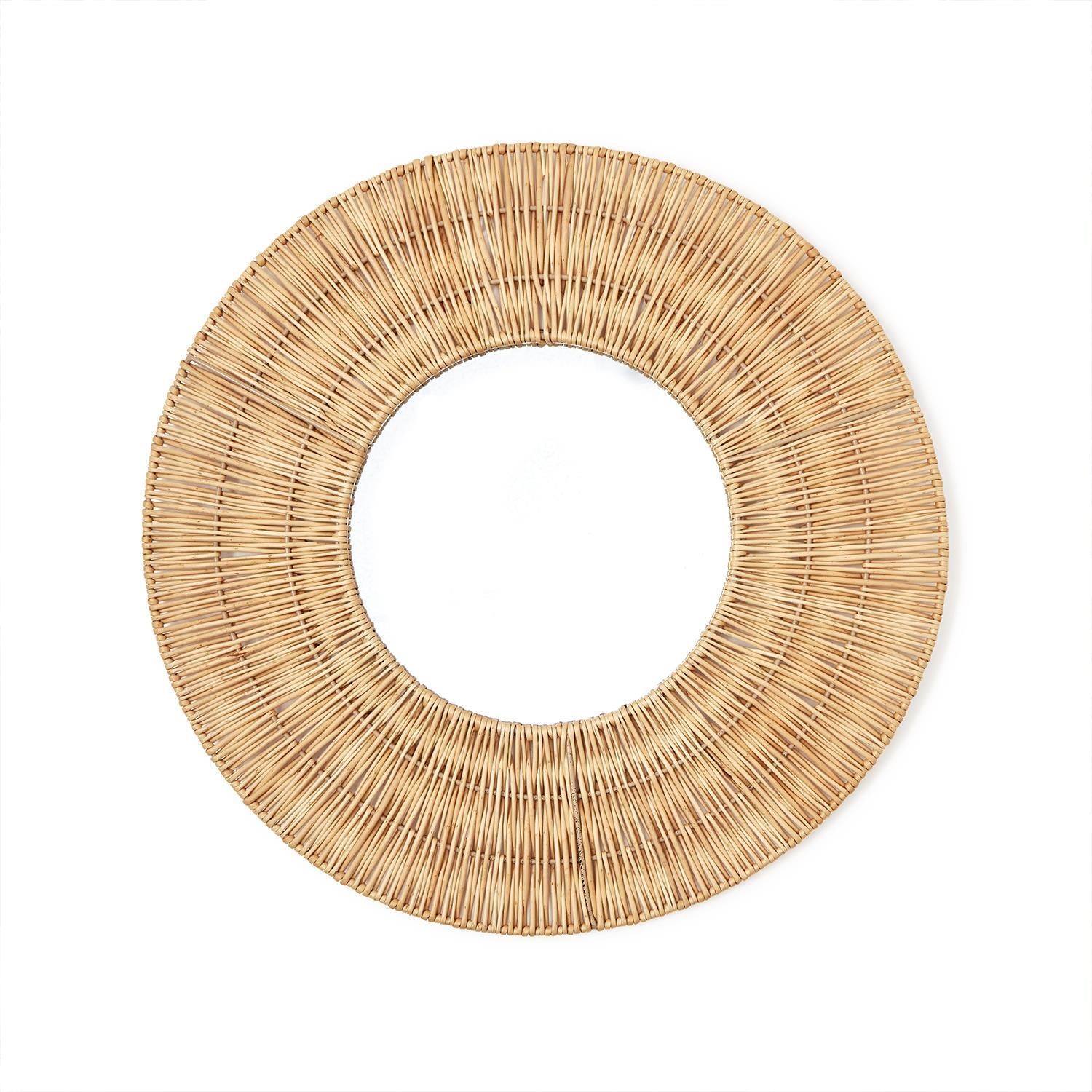 Circular Wicker Wall Mirror