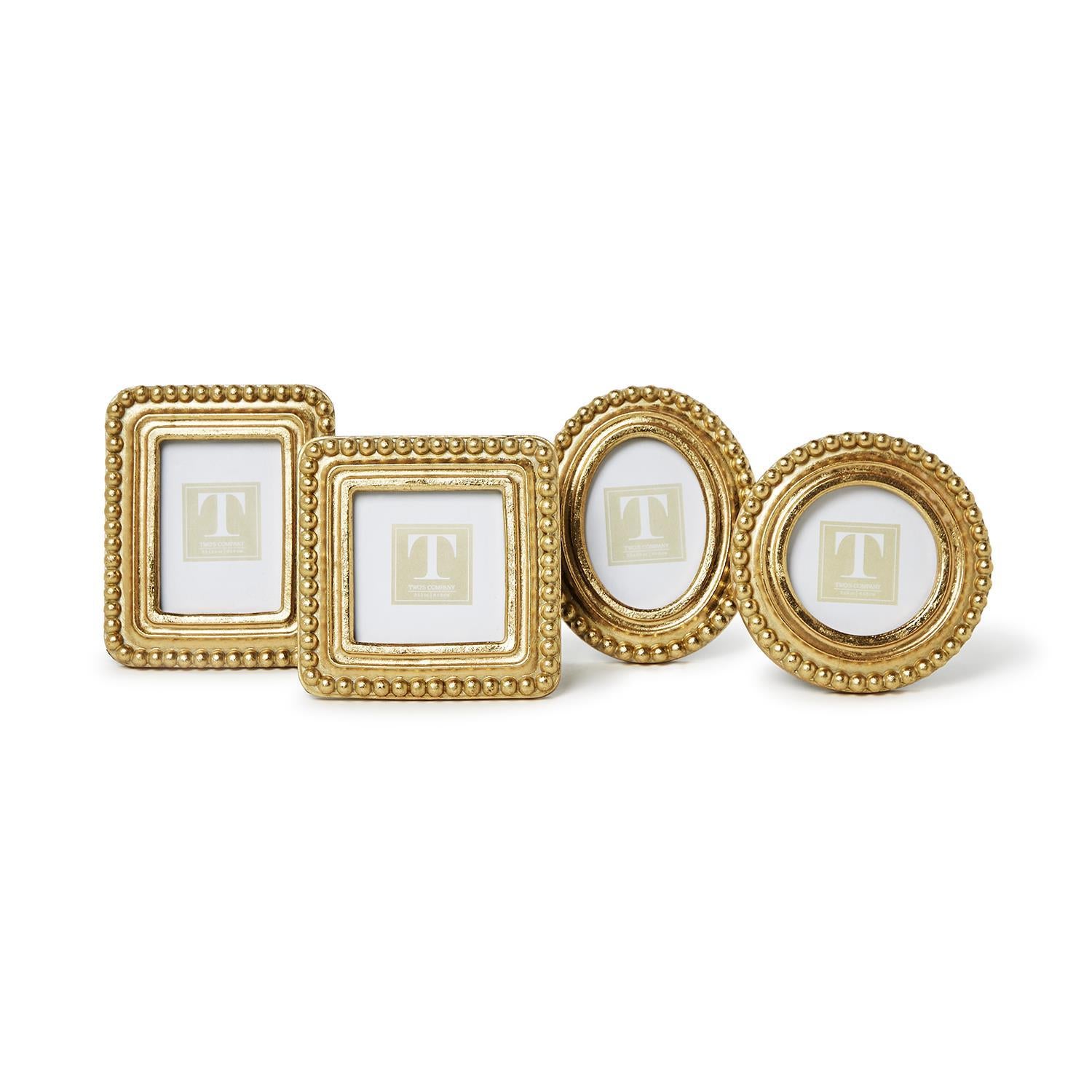 Beaded Texture Gold Photo Frames, Set of 4