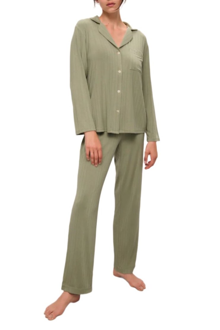 Gisele TENCELª Modal Rib Long PJ Set in Tea