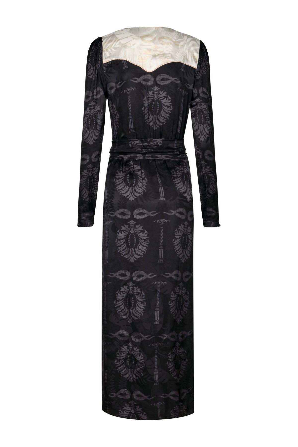 Obregon Silk Jacquard Maxi Dress in Black