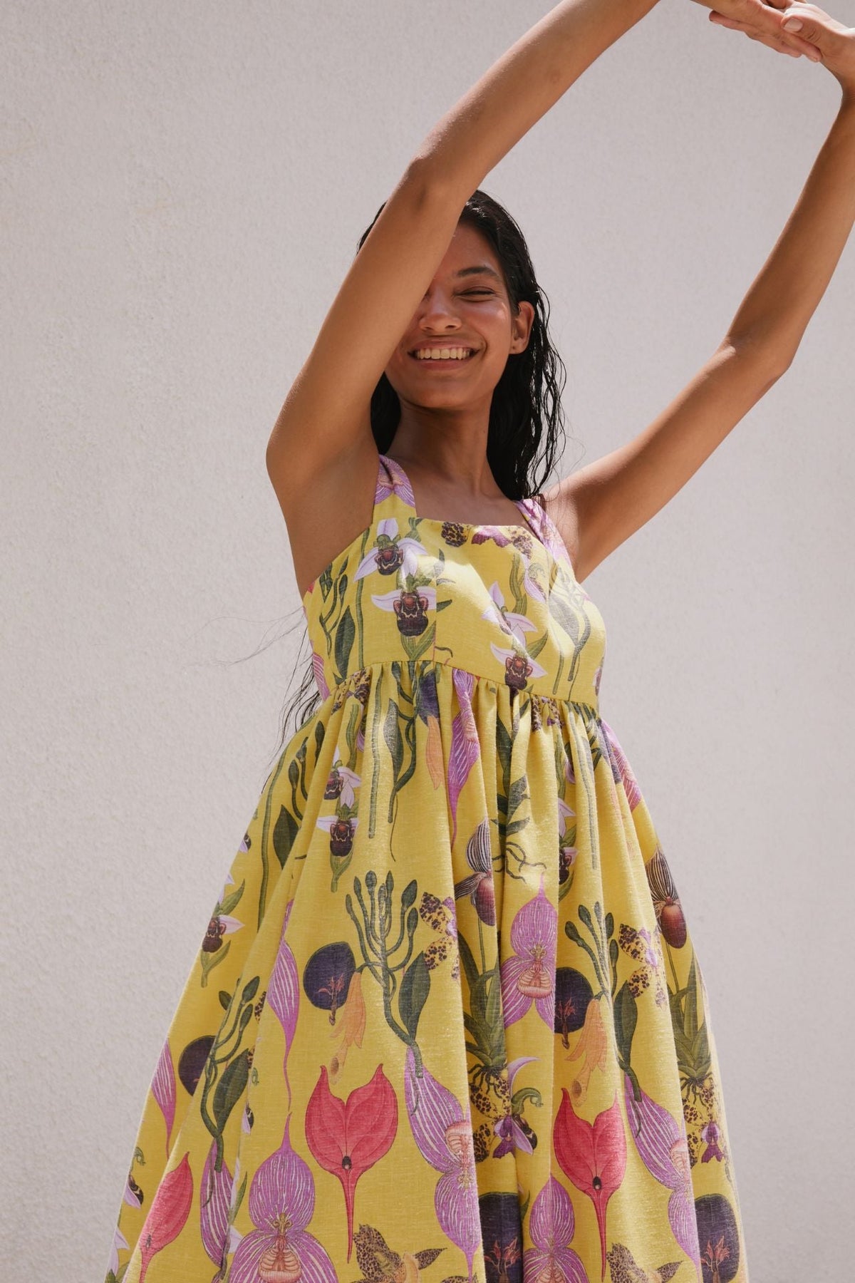 PALMAR MAXI DRESS IN BOTANICA YELLOW PRINT - No Pise La Grama Web