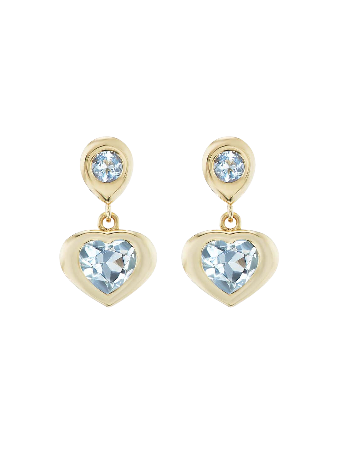 Gemma Heart Dangles Aquamarine