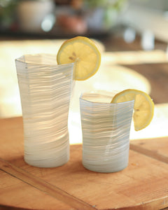 Short Hand Blown Tumbler in Grey, Set of 6