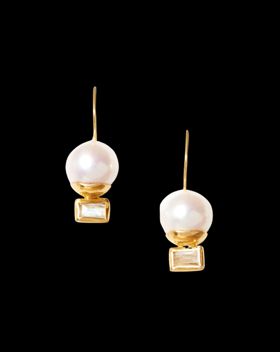 Elena Drop Earrings White Pearl Mix