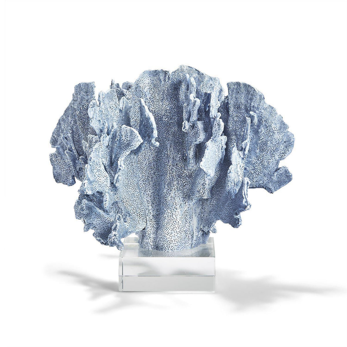 Blue Coral Sculpture on Glass Base