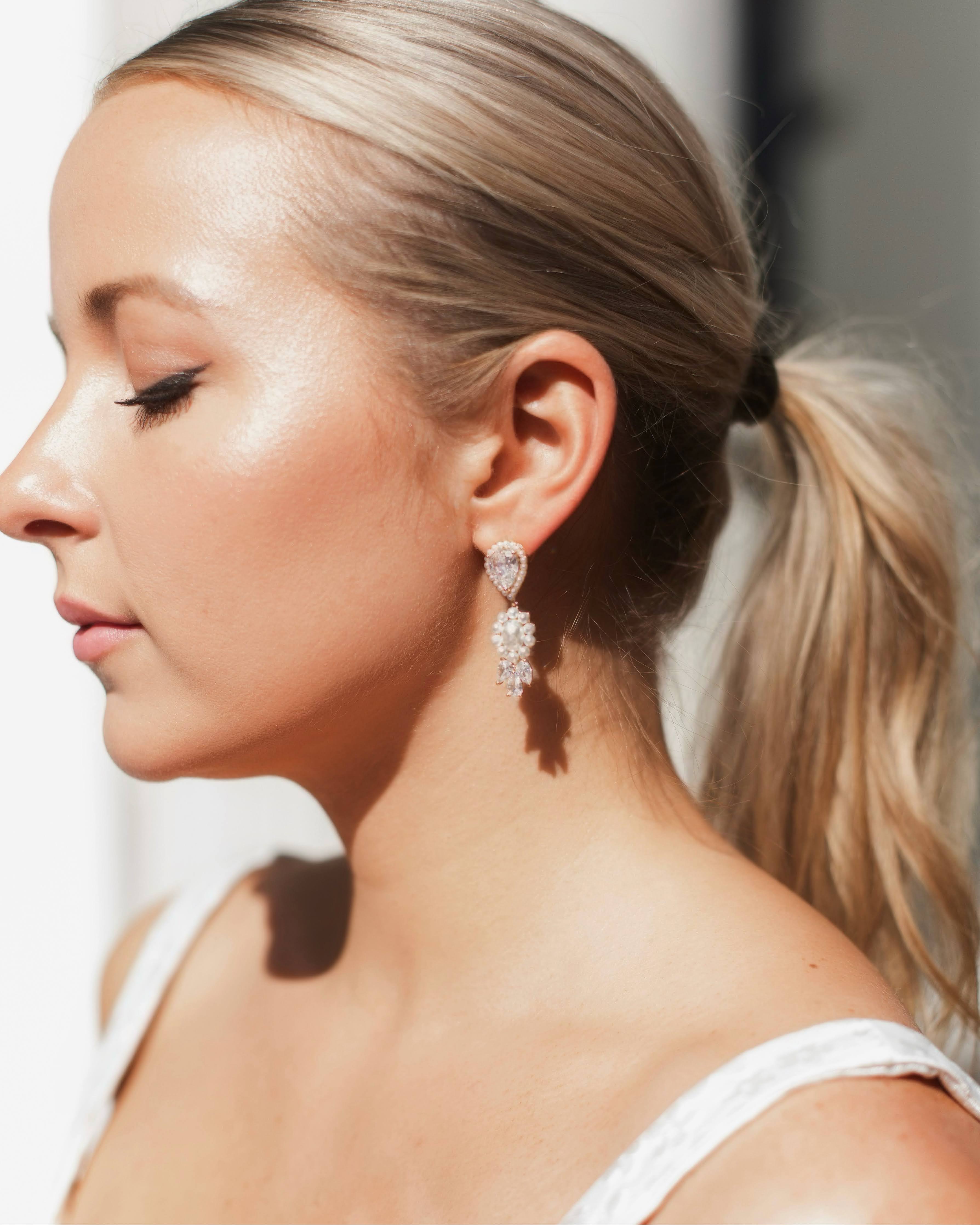 Liza Pearl and Rhinestone Drop Earring