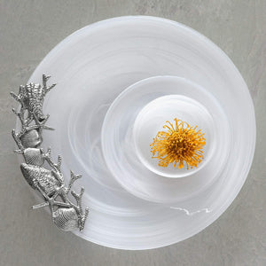 White Alabaster Seaside Platter-Platters-|-Mariposa