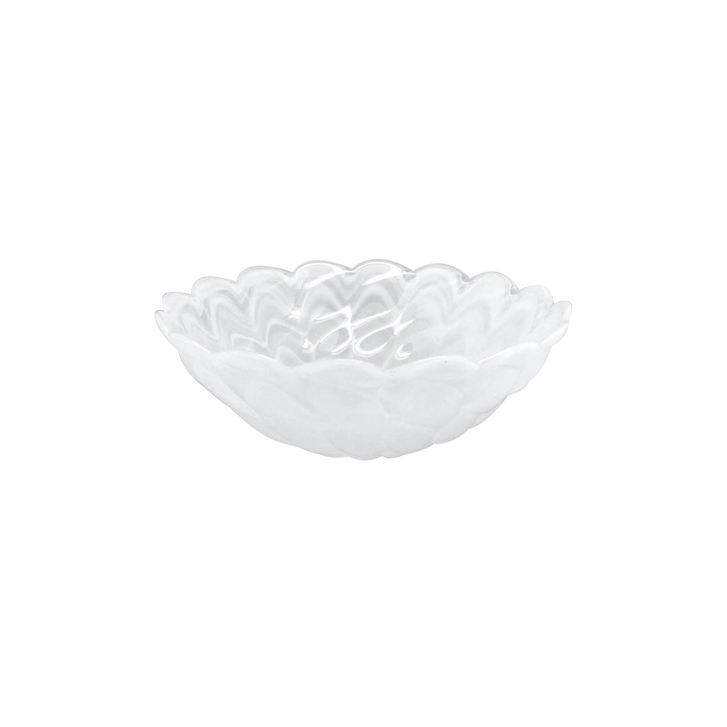 Alabaster White Small Scallop Rim Bowl, Set of 4