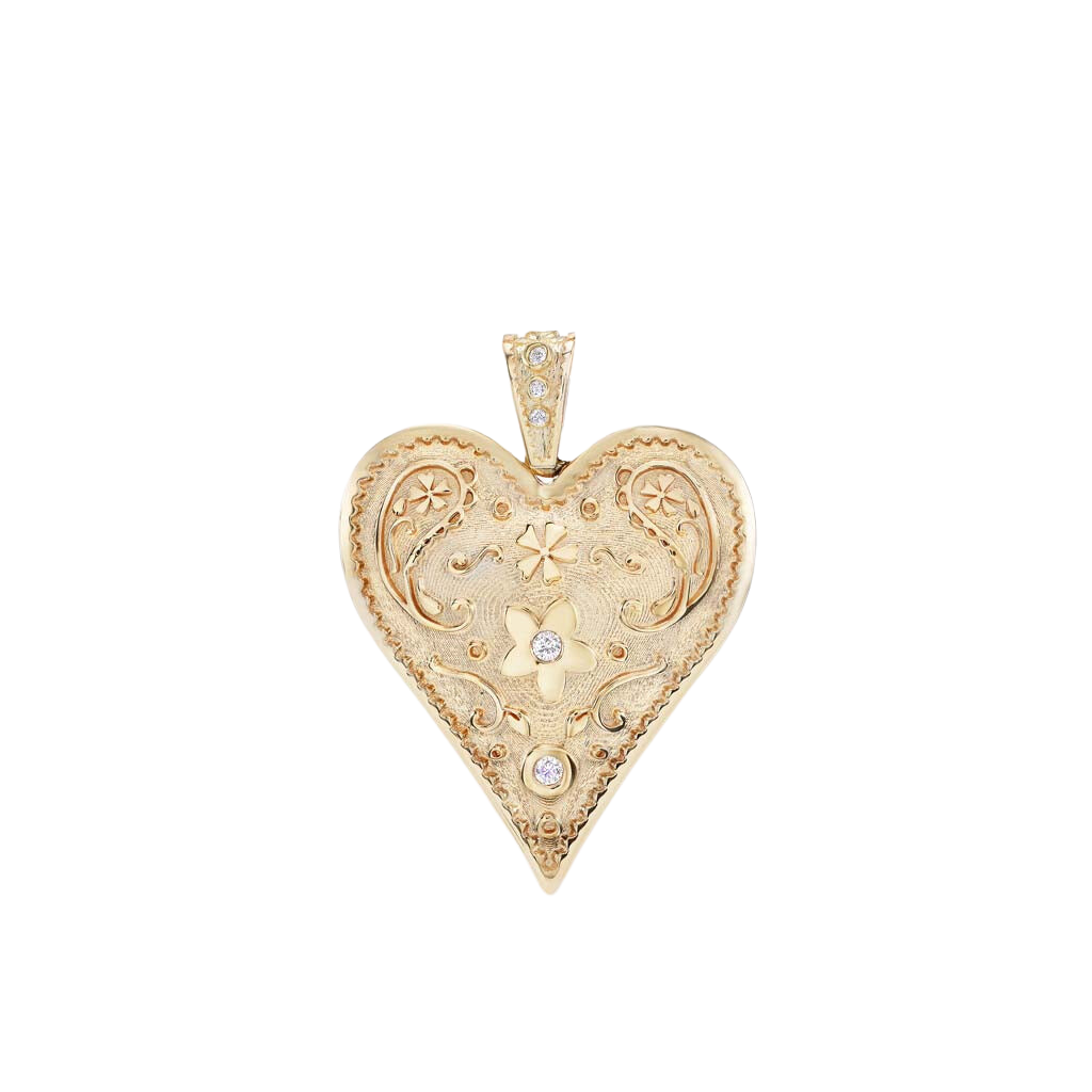 Large Southwestern Heart Charm