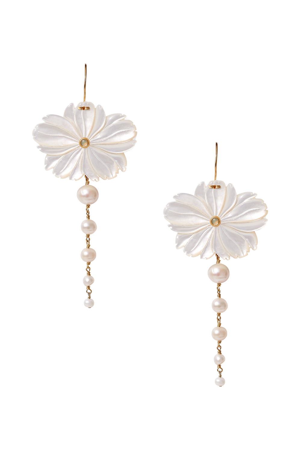 Magnolia Drop Earrings White