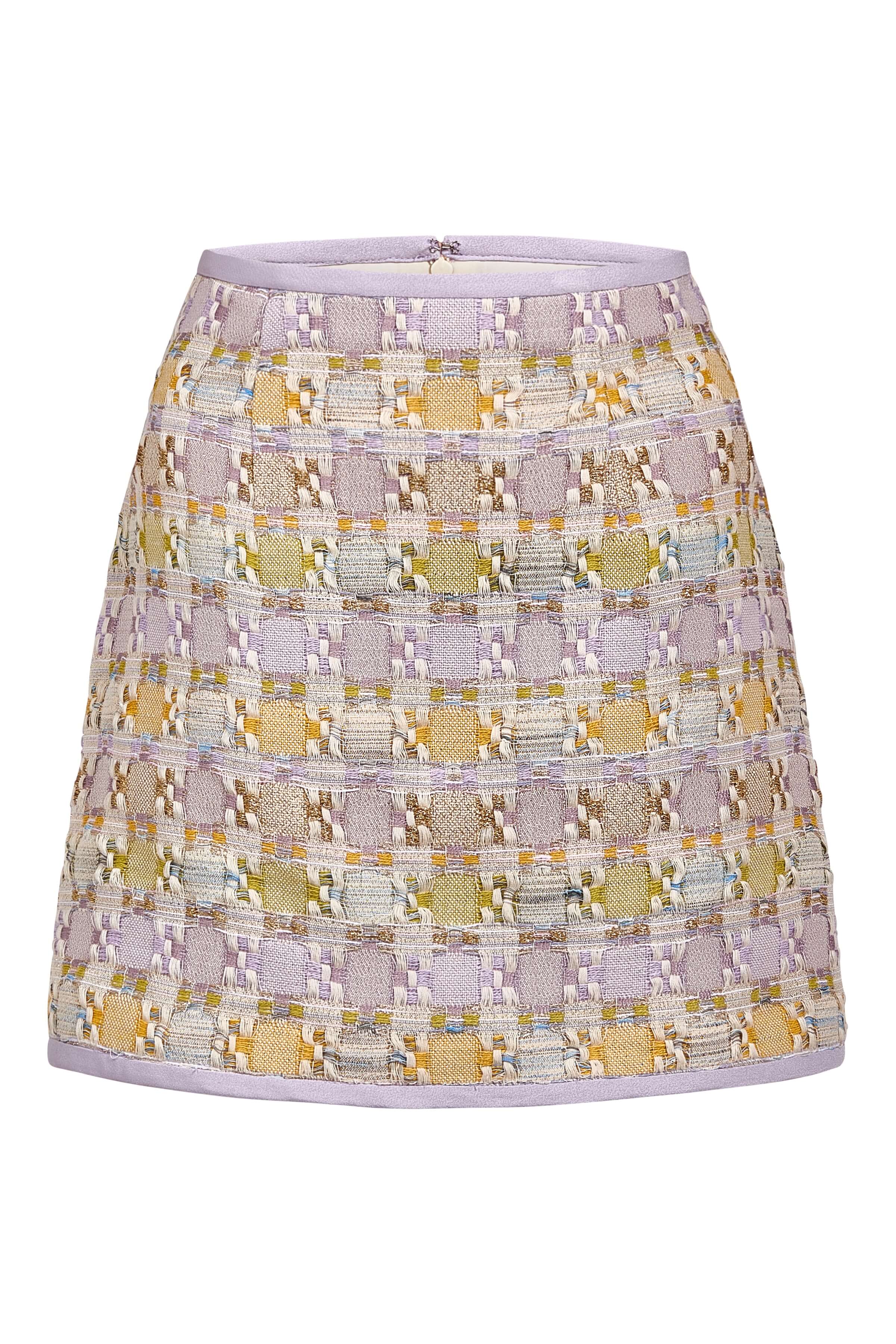 Linette Pastel Metallic Tweed Mini Skirt