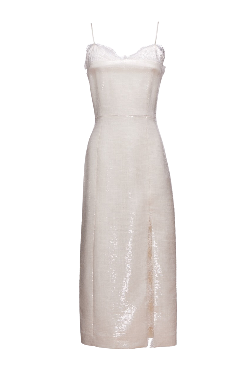 Penny Dress in Ivory Sequin Linen