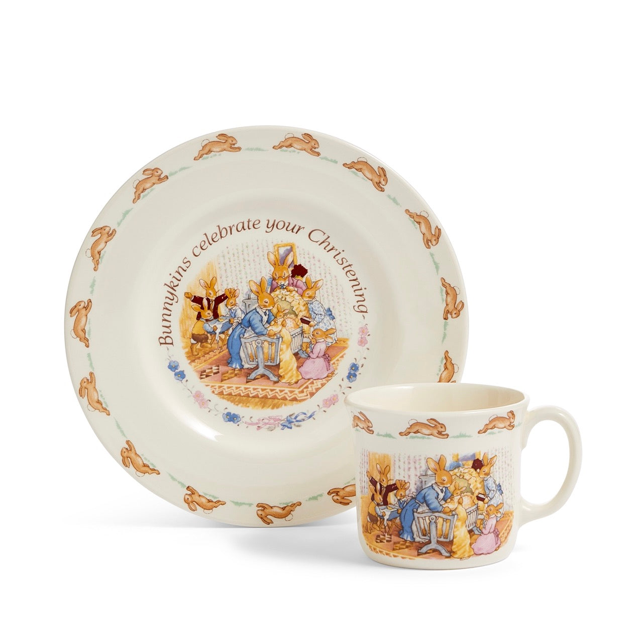 Bunnykins Christening Plate & Mug, 2-Piece Set