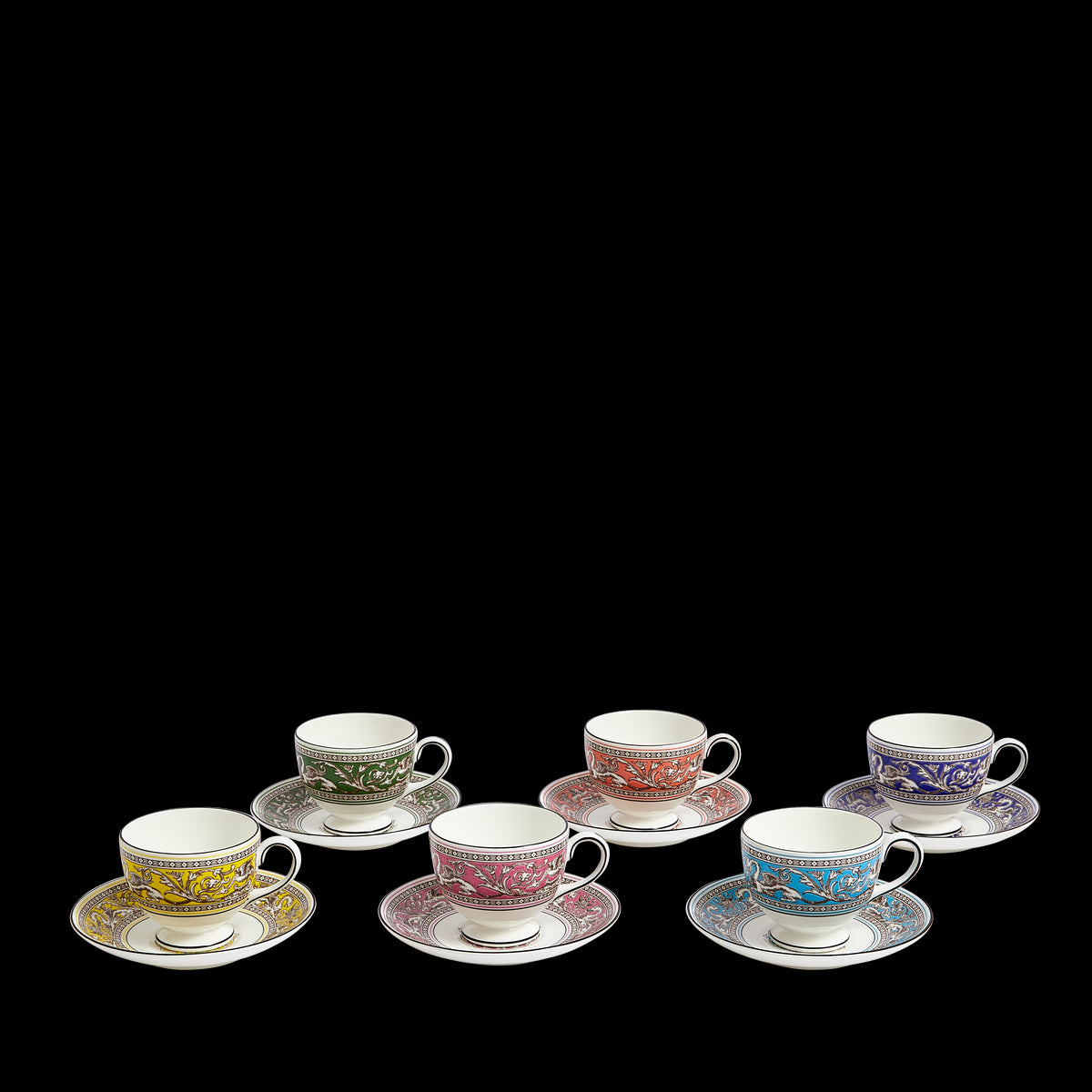 Florentine Teacup Saucer, Set of 6