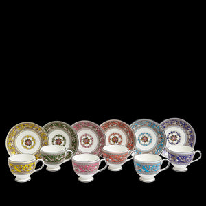 Florentine Teacup Saucer, Set of 6