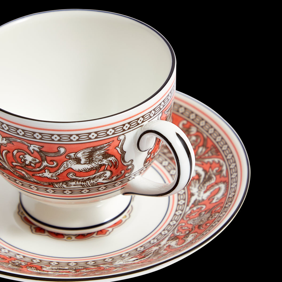 Florentine Salmon Teacup Saucer