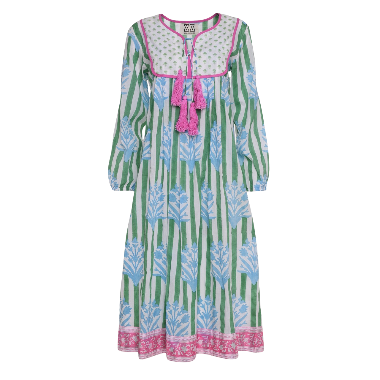 Kitty Dress in Sage & Bluebell