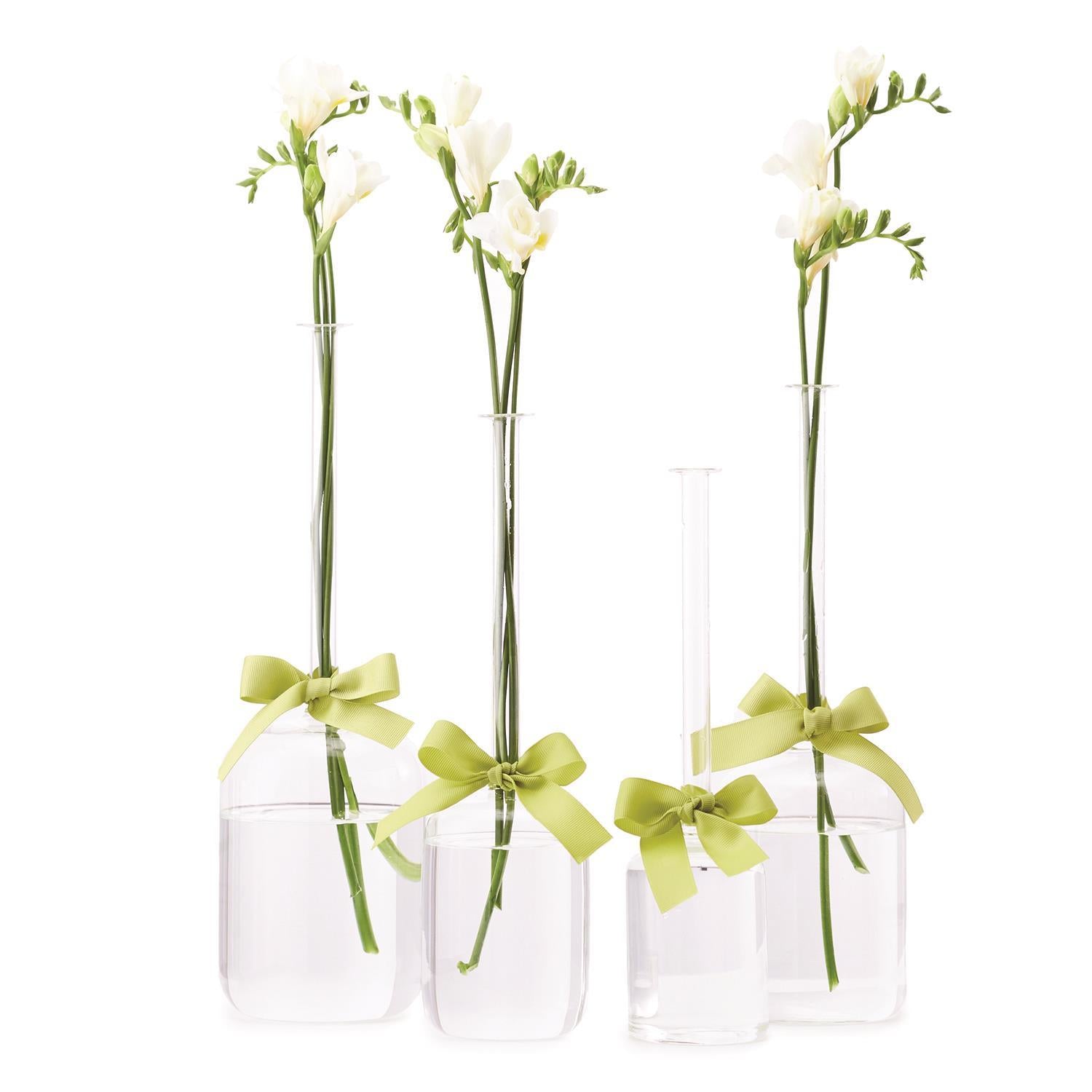 Sleek & Chic Jug Vase with Green Ribbon