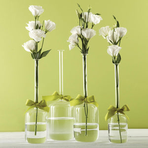 Sleek & Chic Jug Vase with Green Ribbon