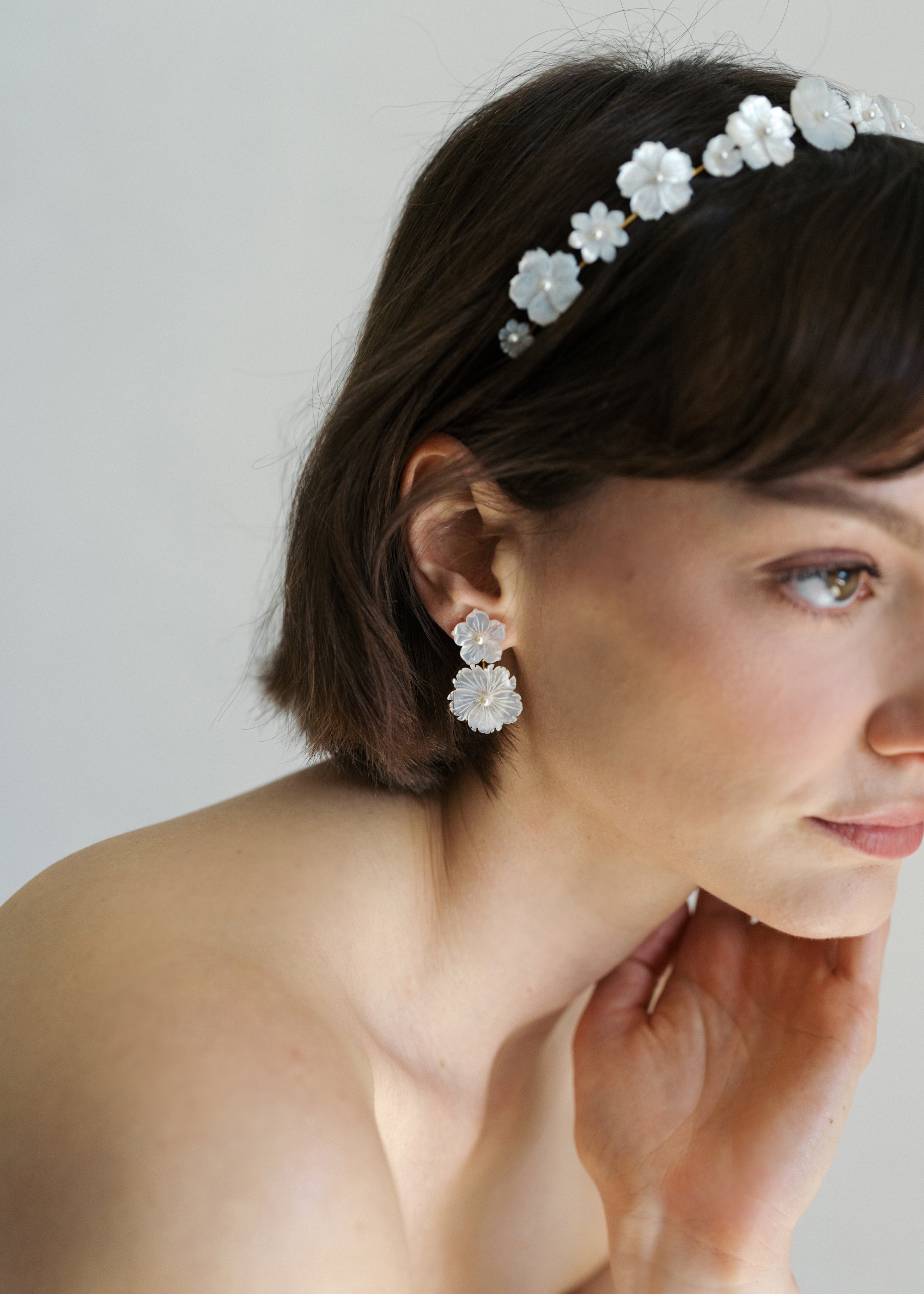 Tibby Earrings in Mother of Pearl